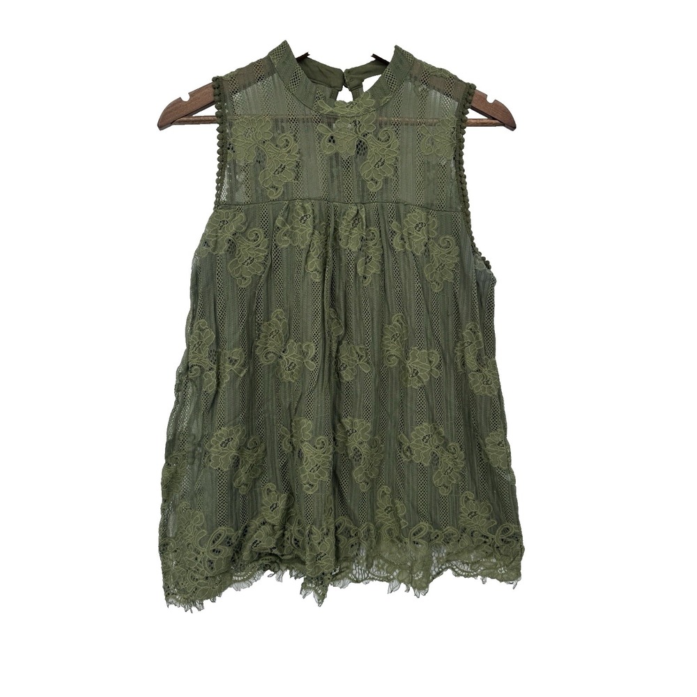 Eve & Maddie Green Lace Delicate‎ Romantic Sleeveless Forest Fairy ethereal L